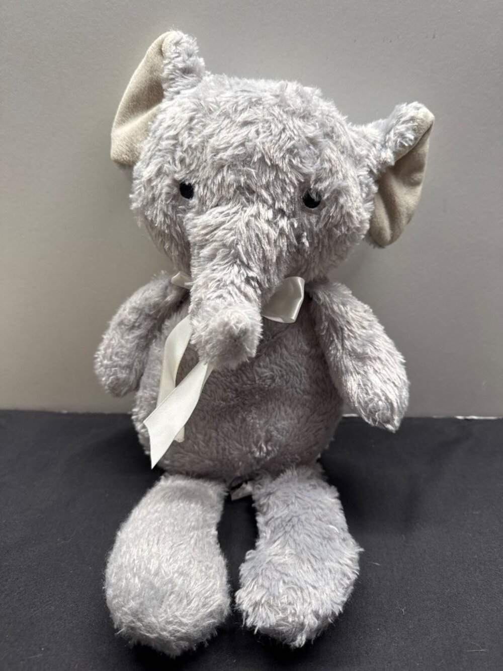 Soft Gray Plush Elephant Stuffed Animal By Belle Brands With Ribbon Bow 15 Inche